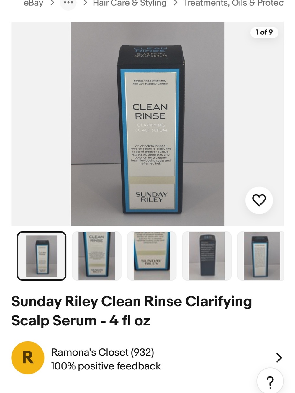 Sunday Riley Clean Rinse Clarifying Scalp Serum — Blue / White / Cream